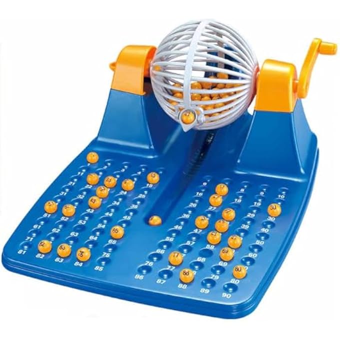 rayihni BINGO GAME FOR KIDS, BINGO MACHINE RAFFLE INDOOR FAMILY TOYS AND GAMES, FUN PLAYING BOARD GAME WITH ROTATING CAGE, 75 BALLS, 48 CARDS & MASTER BOARD  AGES 5+ - Image 2